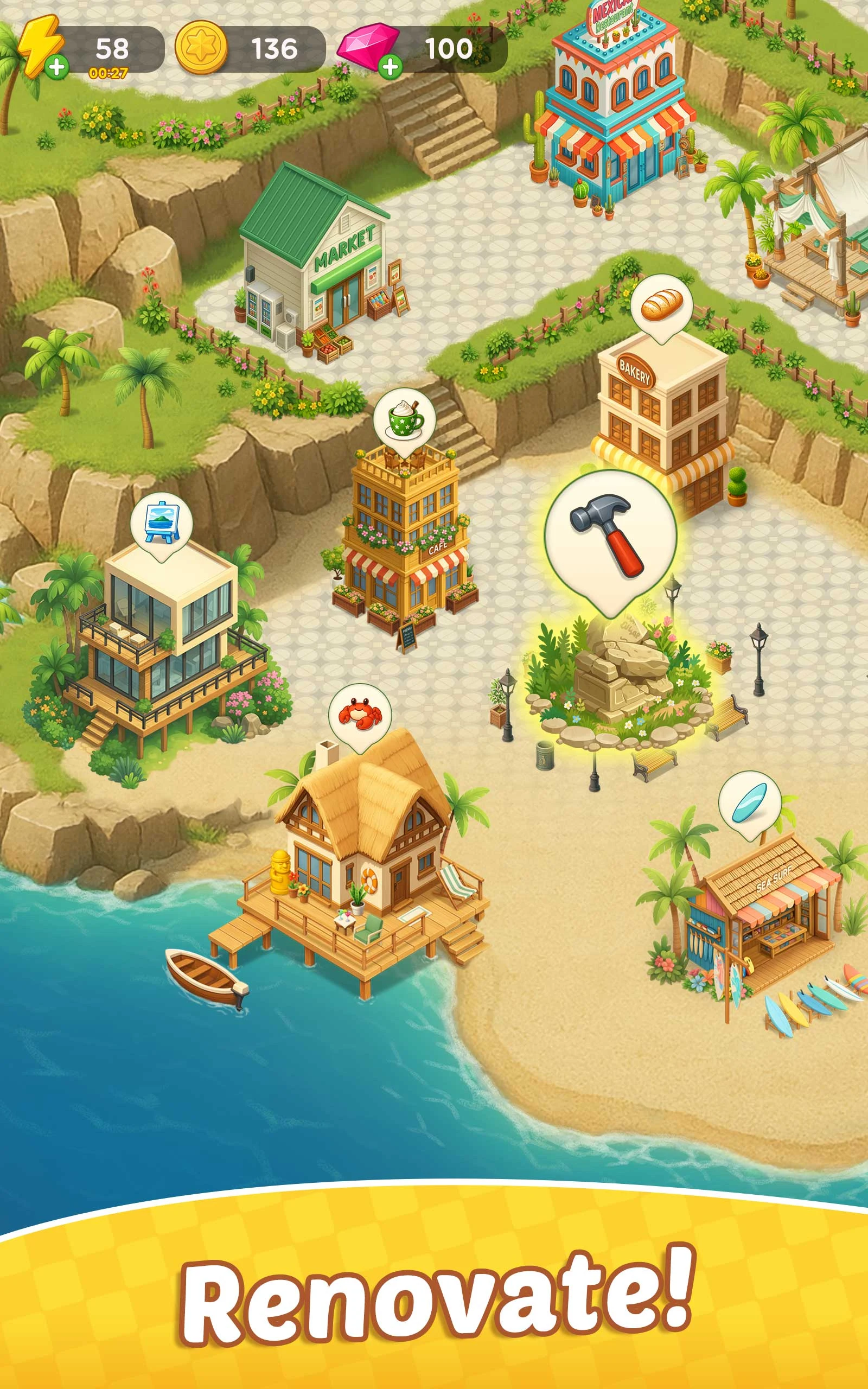 Merge Beach : Gossip & Mystery screenshot
