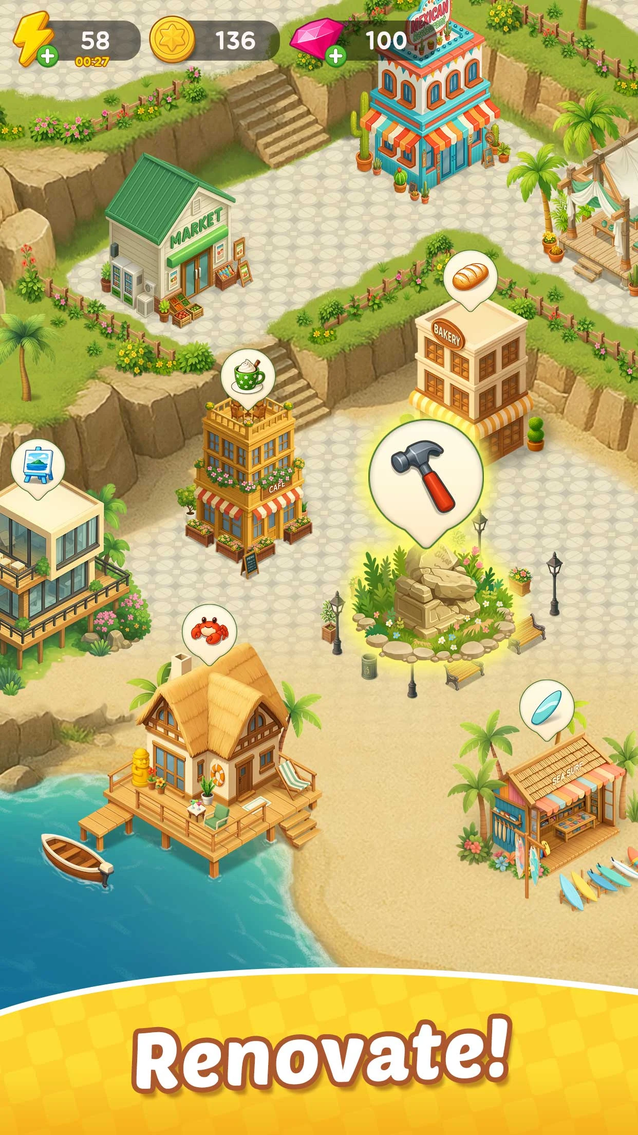 Merge Beach : Gossip & Mystery screenshot
